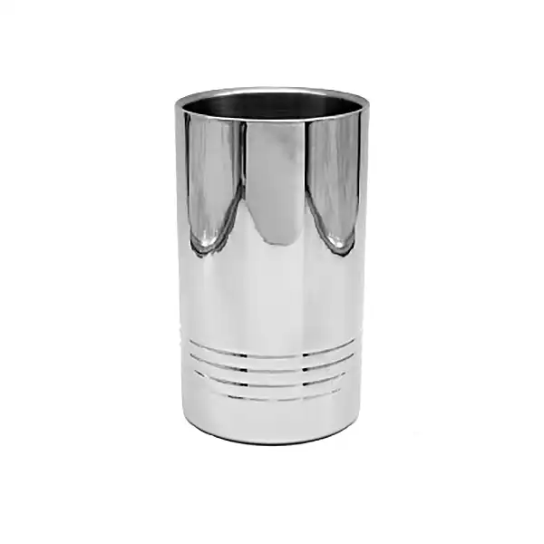 Flaschenkühler aus verspiegeltem Stahl, 12 x 20 cm