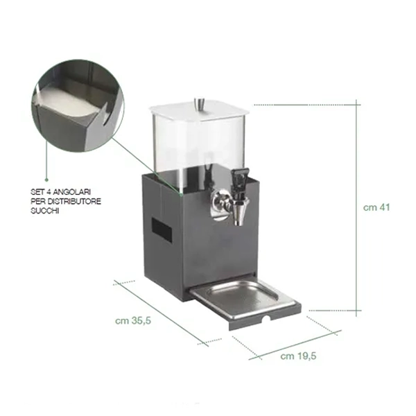 SALBEIFARBIGE BASIS FÜR SAFTSPENDER CM. 35,5X19,5X24 KALEID 2