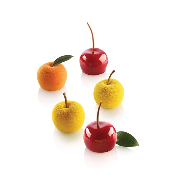 Professionelle Silikonform für Äpfel, Kirschen und Pfirsiche, 15 cm Durchmesser, 3,9 x 3 cm.
