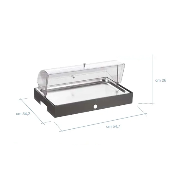 ZUBEHÖR FÜR FLACHES KÜHLTABLETT GN 1/1 MIT TRANSPARENTER KUPPEL – ohne Boden – CALEIDO 2