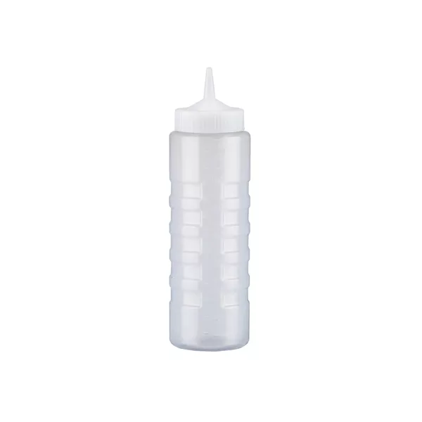 SPENDER SQUEEZE BOTTLE TRANSPARENT MIT VERSCHLUSSKAPPE MIT BREITER ÖFFNUNG 75 cl.