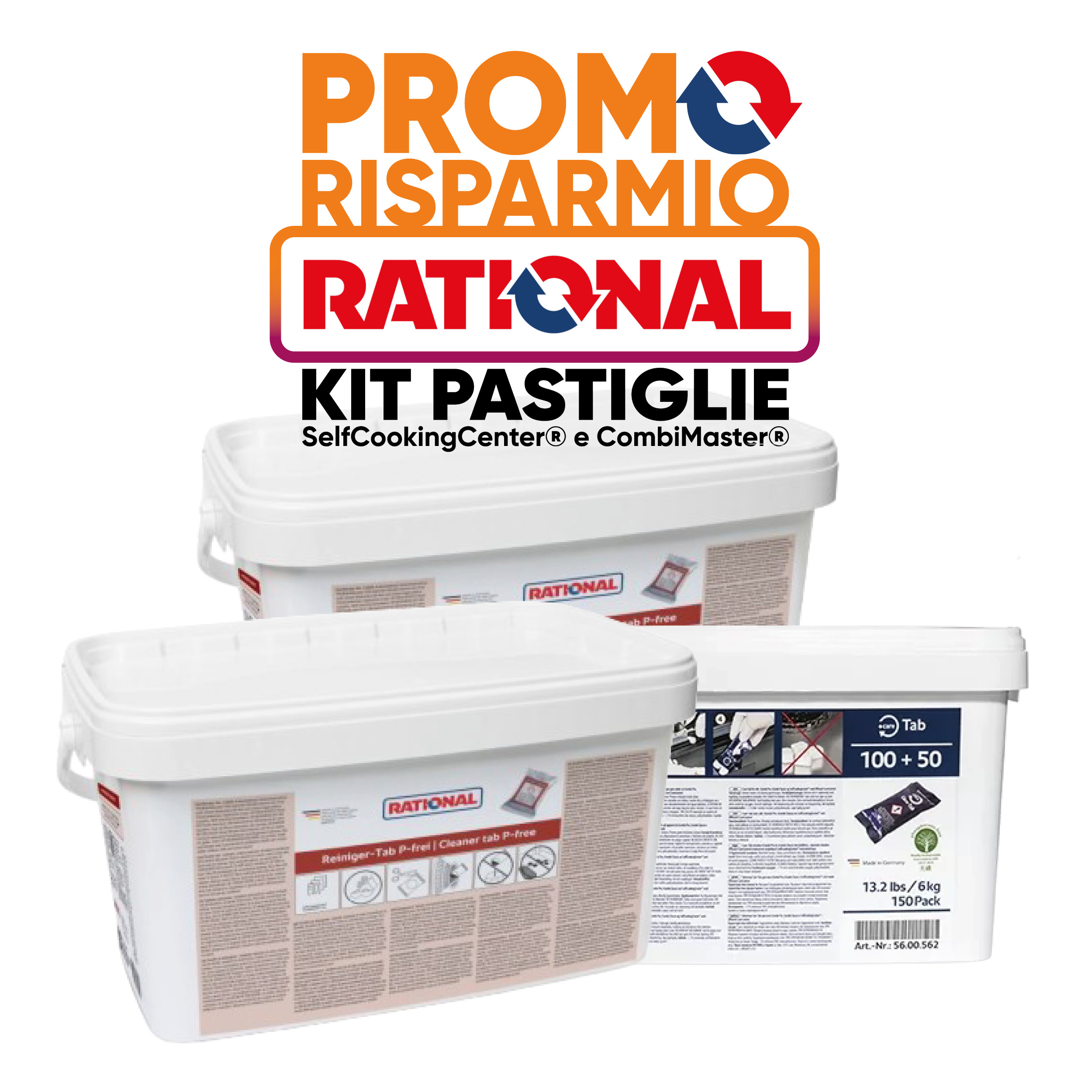 AKTION: 2er-Packung mit je 130 Waschmitteltabletten Efficient CareControl + 1x Klarspüler-Tab für Rational SCC und Combimaster Plus Backöfen --- Nettoangebotspreis ----