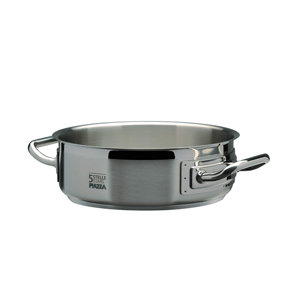 NIEDRIGER SCHMORTOPF EDELSTAHL 2 GRIFFE 40X13 cm