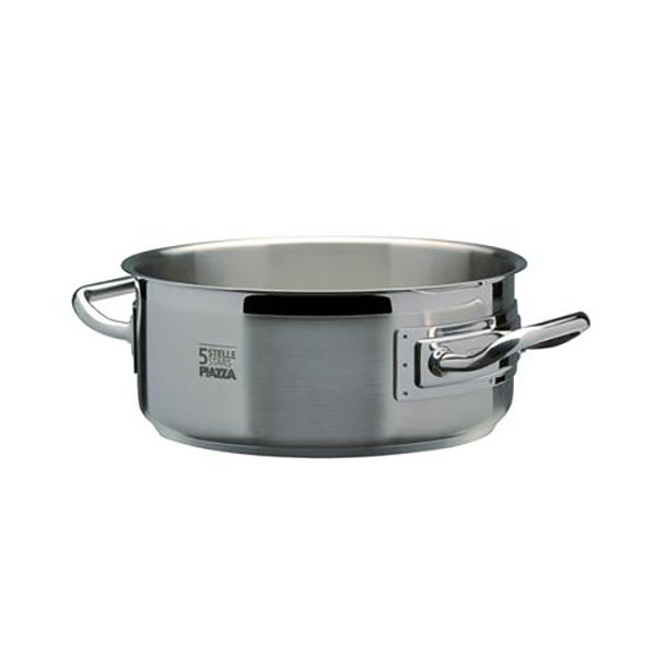 MITTELGROSSER SCHMORTOPF EDELSTAHL 2 GRIFFE 40X19 cm