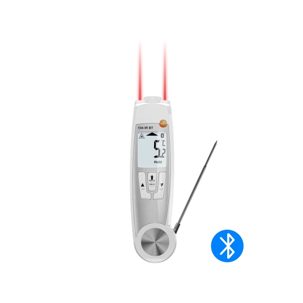 TESTO THERMOMETER mod. 104-IR Bluetooth MIT VERDECKTER SONDE UND INFRAROT -50° bis +250°C