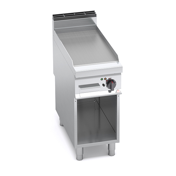 ELEKTRISCHE GRILLBRILLE MIT GLATTER PLATTE BERTO'S MAXIMA 900 LINIE AUF OFFENER UNTERSEITE ABM. cm.40x90x90H